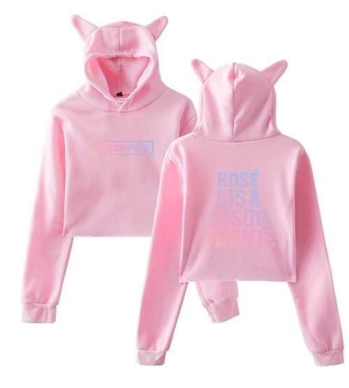 Blackpink Cropped Hoodie – Pink- mod1