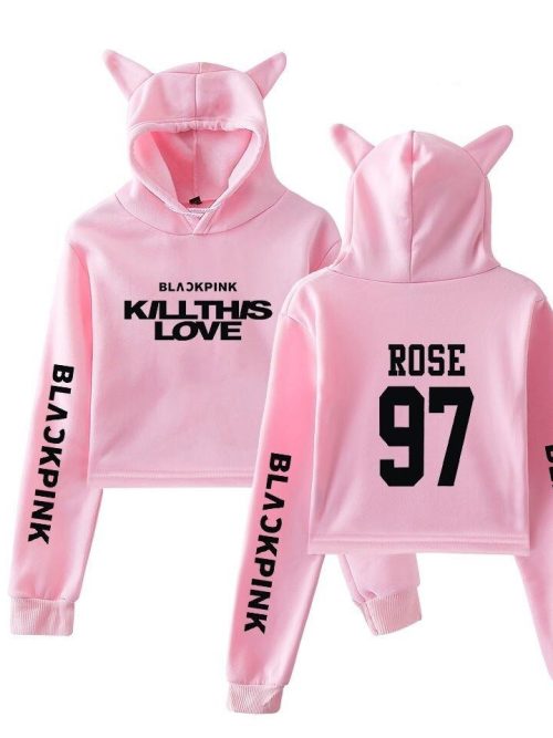 Blackpink Cropped Hoodie – Rose