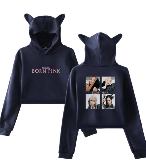 Blackpink Born Pink Cropped Hoodie #3