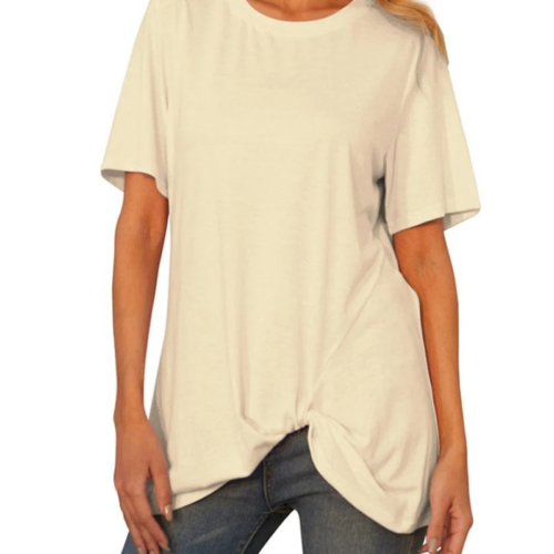 New T-Shirt Hip Length Irregular Hem Ideal For Lounging #5