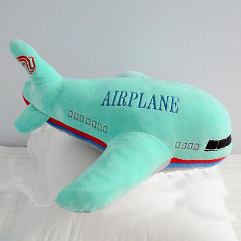 Plush Green Airplane Pillow #1 (P64)